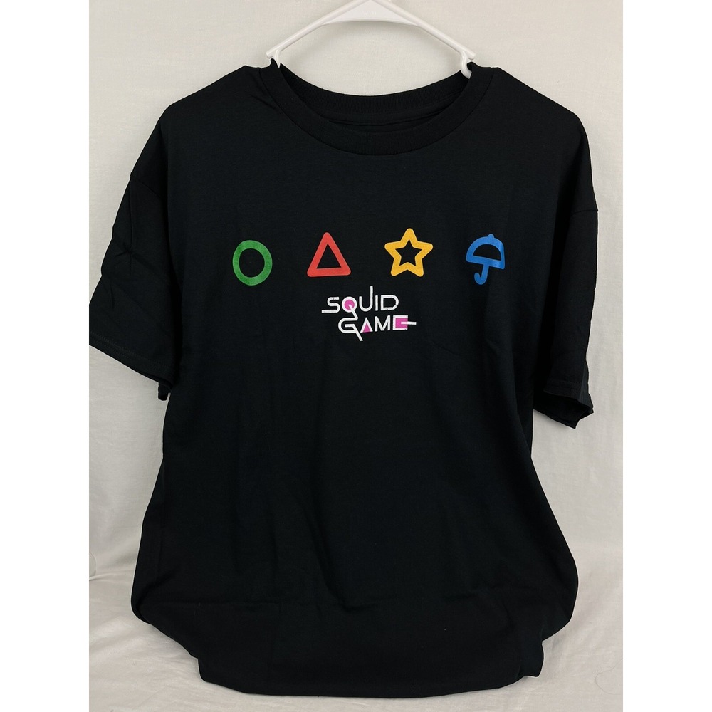 Netflix Squid Game Umbrella Graphic T-Shirt Mens Large Black Mad Engine NEW